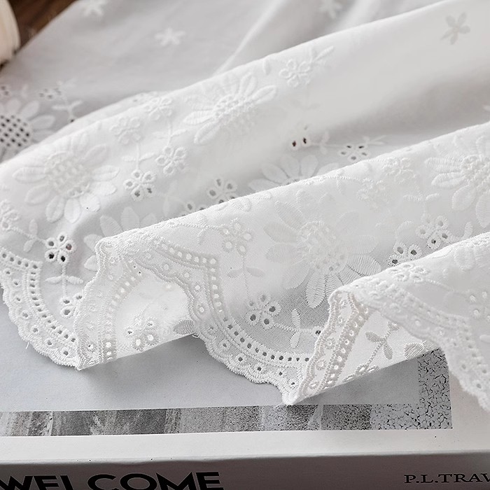 Embroidery Cotton Shirt - 1 ياردة من قماش القطن المطرز