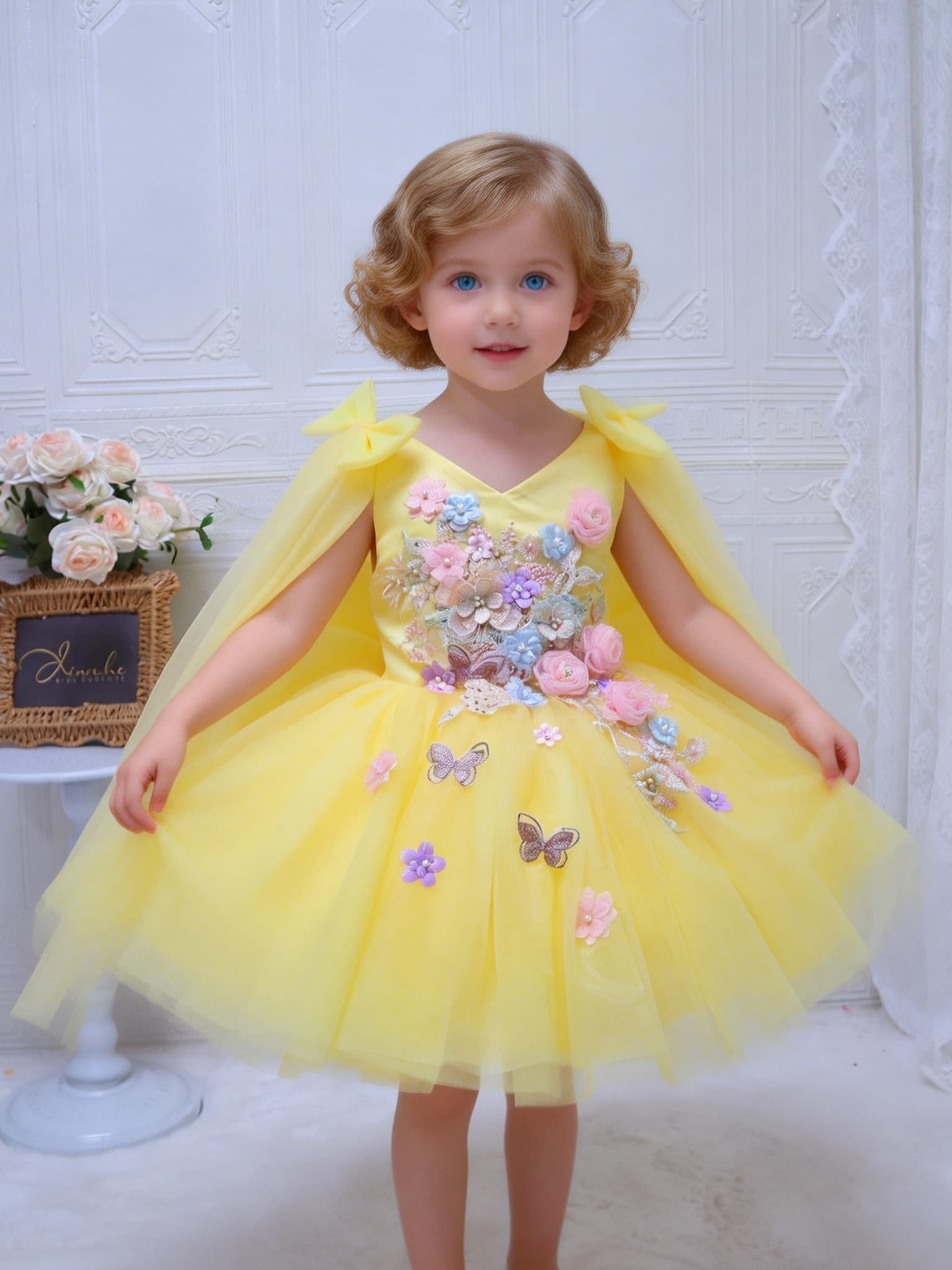 فستان فاخر مخصص للنساء، فستان  - مراجعة Embroidery Yellow Dress وسعره