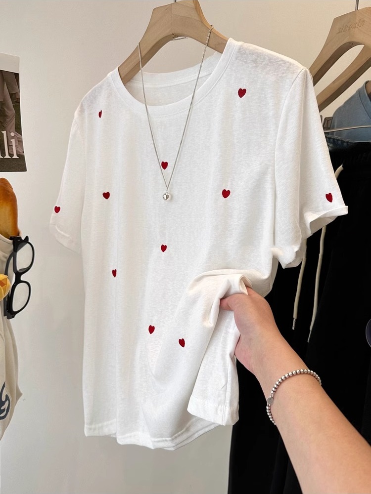 تي شيرت نسائي صيفي فضفاض خفيف  - مراجعة Embroidery Cotton Shirt وسعره