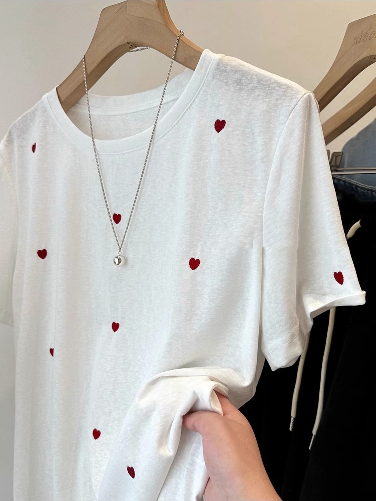 تي شيرت نسائي صيفي فضفاض خفيف  - مراجعة Embroidery Cotton Shirt وسعره