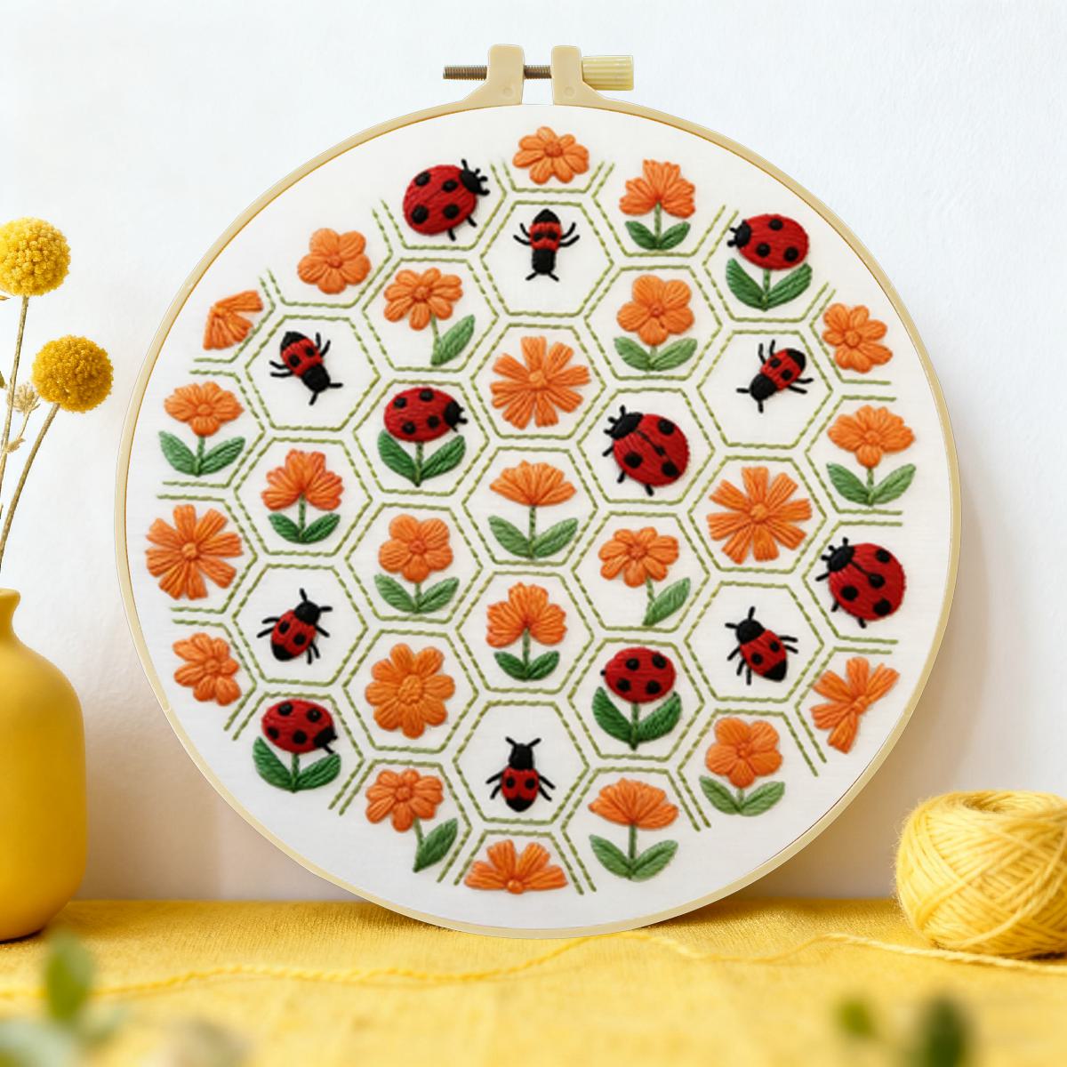 قطعة واحدة 20×20 سم/15×15 سم ( - مراجعة Embroidery Lady Bug وسعره